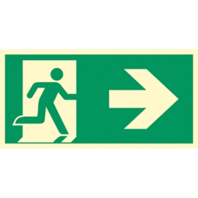 OS - Skilt Flugtvej - pil til højre