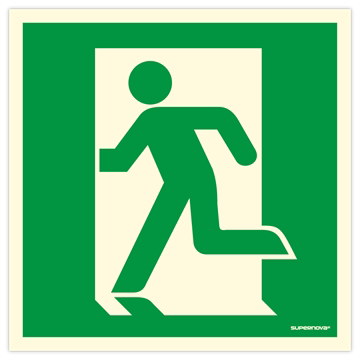 Skilt - Flugtvej til venstre 200 x 200mm