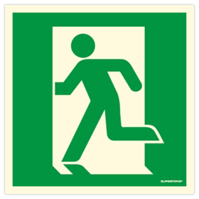 OS - Skilt - Flugtvej til venstre 200 x 200mm