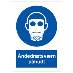 OS - Skilt åndedrætsværn påbudt blå