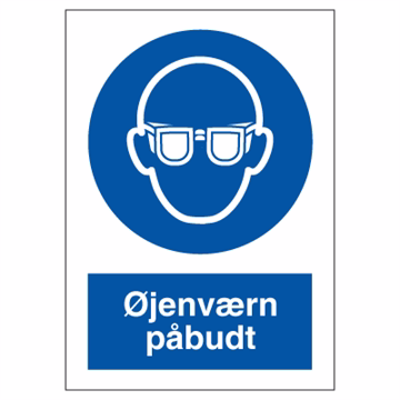 Skilt øjenværn påbudt blåt