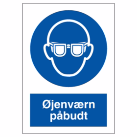 OS - Skilt øjenværn påbudt blåt