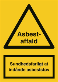 OS - Skilt Asbest-affald plast