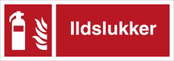 OS - Skilt ildslukker rødt, plast, 105x297mm