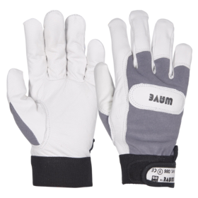 OS - Handske Skind Wave, hvid/grå/sort