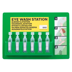 Optisafe - Øjenskylletavle m/6 flasker á 30 ml