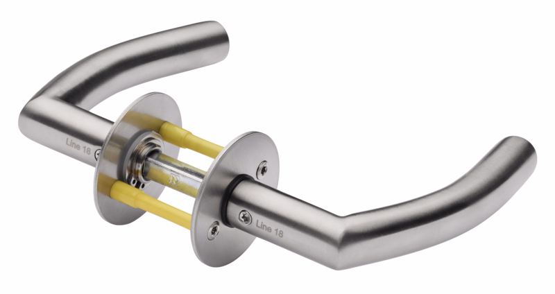 Dørgreb RS F-form buet Ø18 massiv cc30, 40-65 7060.04AB