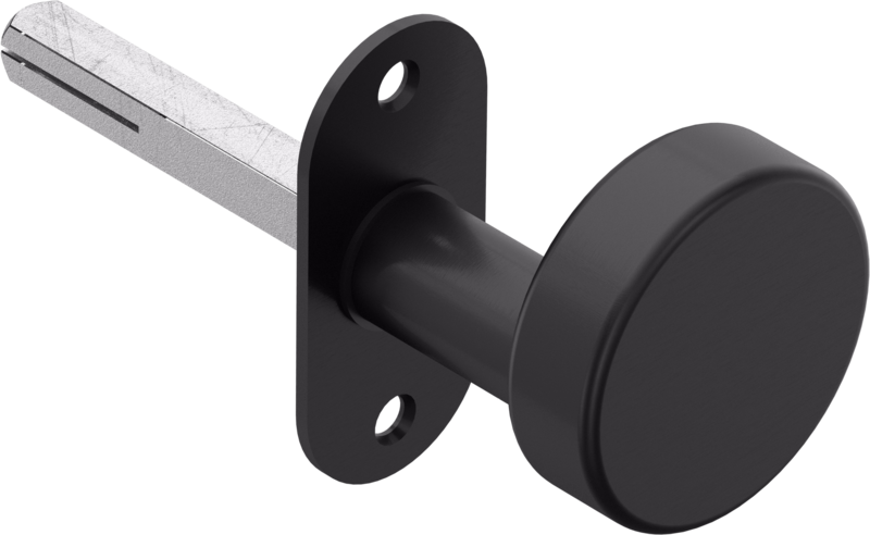 Dørknop fast sort Ø50 forsat smal mas cc49, 34-58 7087.06AB