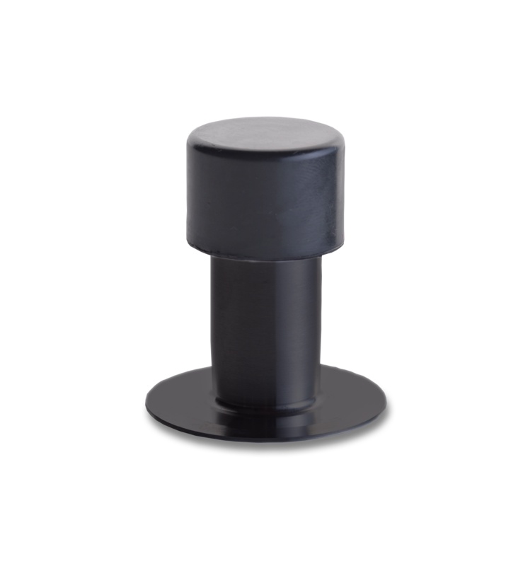 Dørstop sort t/gulv Ø22x85mm 7601.20