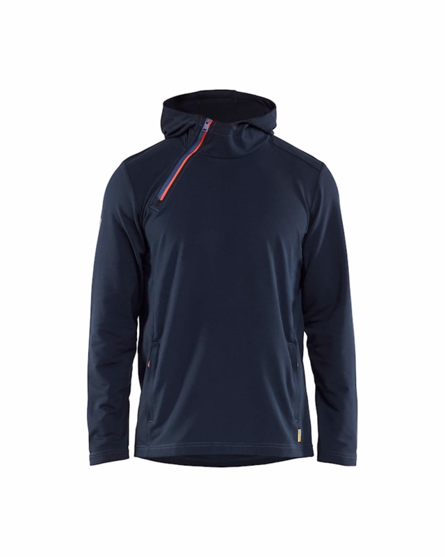 Hættetrøje Half zip 3594 Mørk marineblå, str. M