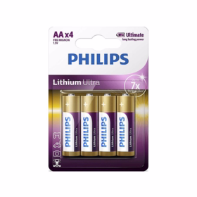 Philips - Batteri Ultra lithium AA, pk á 4 stk