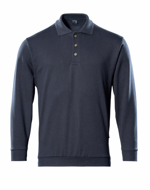 Polosweatshirt 00785 mørk marine, str. XL