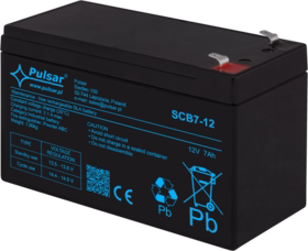 Pulsar - Batteri Backup SCB7-12 - 7Ah/12V SCB