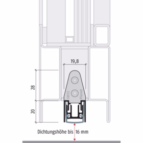 Planet - Dørtætningsliste alu Planet MF 50db/brand 585 mm