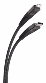 Scosche - Ladekabel Strikeline Braided lightning t/USB-C sort, 120 cm