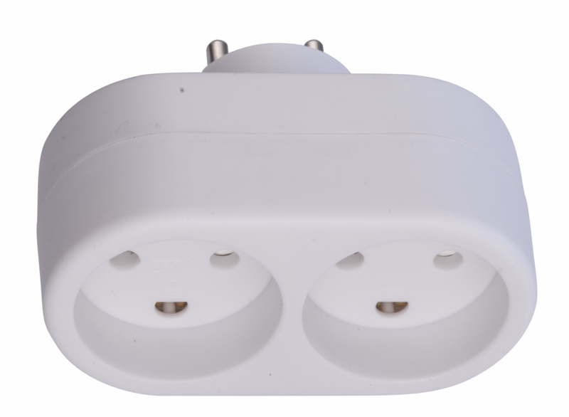 Dobbeltstik hvid 2 runde m/j