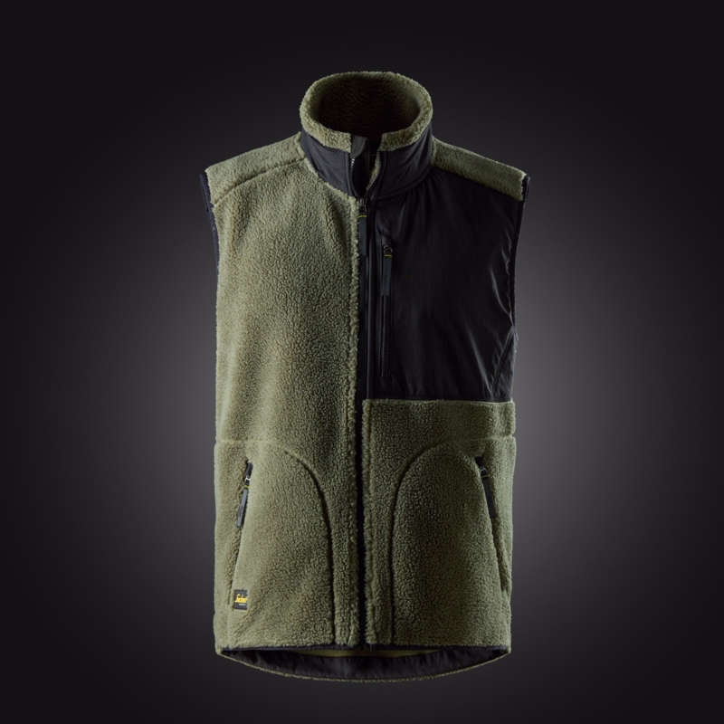 Fiberpels Vest 8006 Khakigrøn/sort, str. L