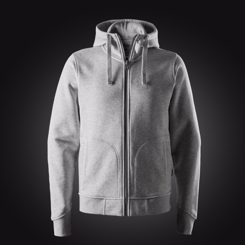 Hættesweat jakke Heavy 2046 Lys gråmeleret, str. 4XL