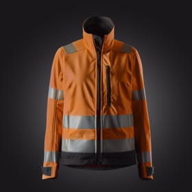 Snickers - Softshelljakke Dame 1237 Hi-vis orange/sort