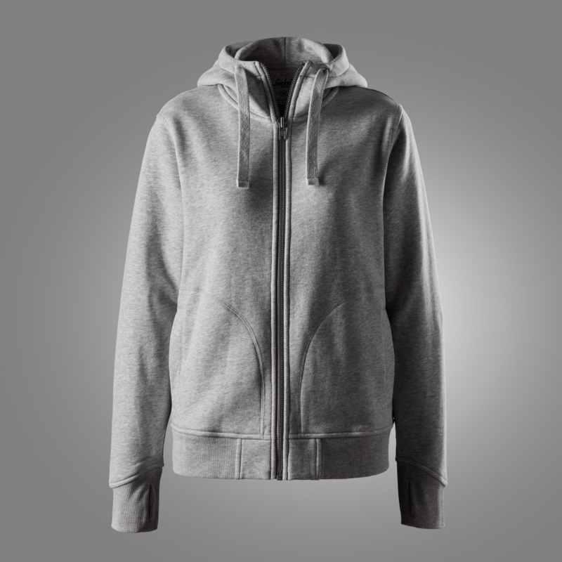 Hættesweat jakke Heavy Dame 2047 Lys gråmeleret, str. 2XL