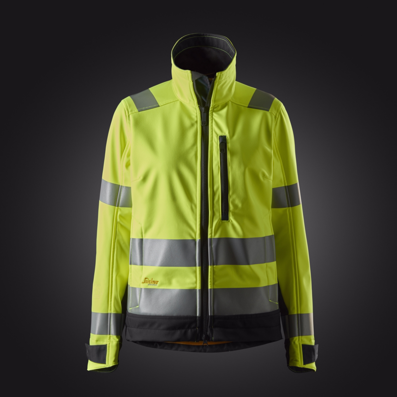 Softshelljakke Dame 1237 Hi-vis Gul/sort, str. XL