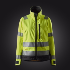 Snickers - Softshelljakke Dame 1237 Hi-vis Gul/sort