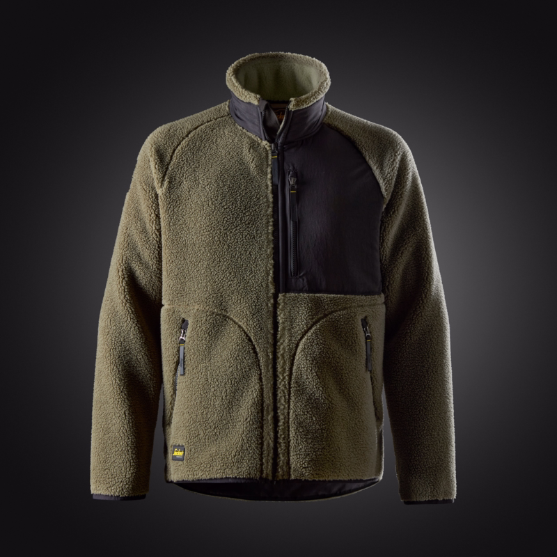 Fiberpels Jakke 8016 Khakigrøn/sort, str. M