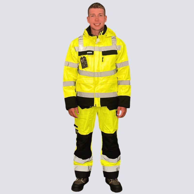 Regnjakke 0200140 Åbo Hi-vis Gul/sort, str. L
