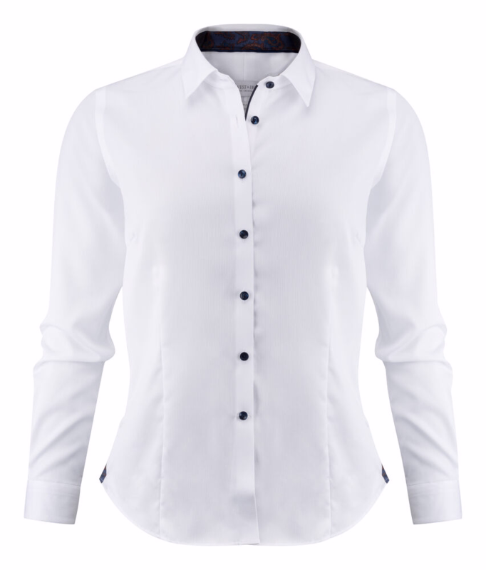 Skjorte L/Æ 2914603 Dame White, str. 4XL