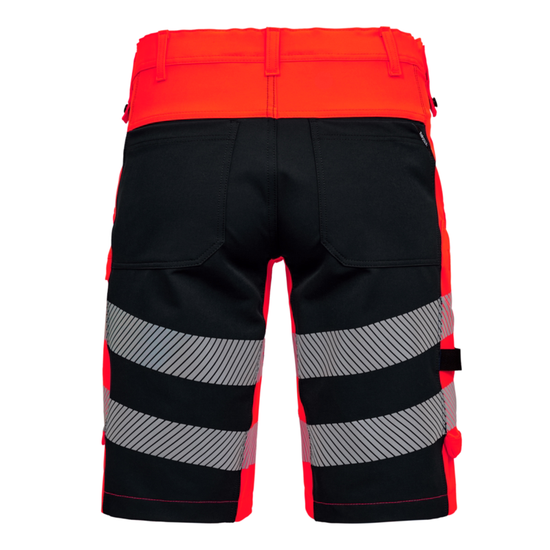 Arbejdsshorts 6345 Hi-vis Rød/Sort, str. 116