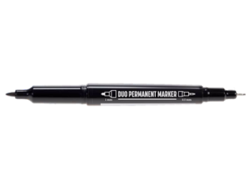 Lyra - Tusch Duo permanent Marker m/0,5 og 1,0 mm. sort filtspidser