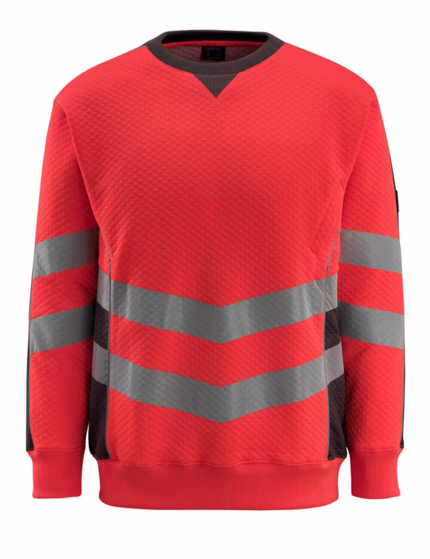 Sweatshirt 50126 Hi-vis rød/mørk antracit, str. M