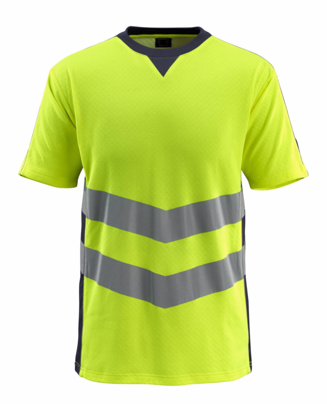 T-shirt Hi-vis 50127 gul/mørk marine, str. L