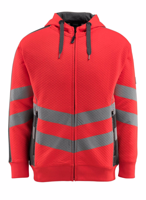 Hættetrøje 50138 Hi-vis rød/mørk antracit, str. L