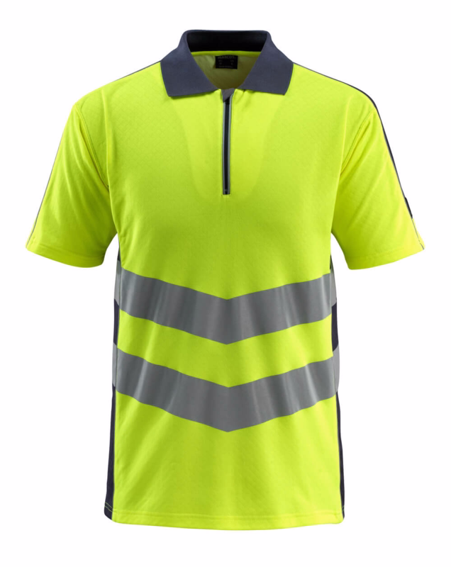 Poloshirt Hi-vis 50130 gul/mørk marine, str. M