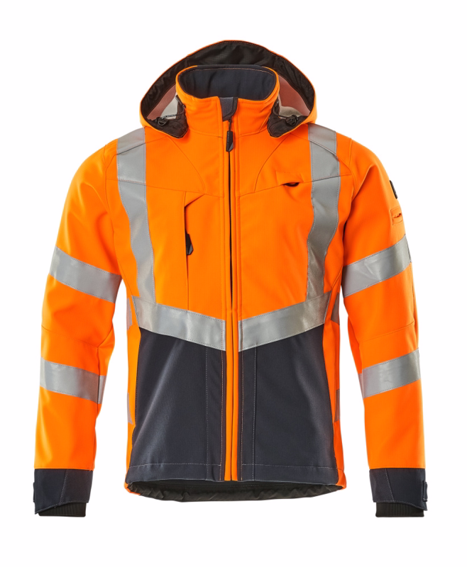 Softshell jakke Hi-vis 15502 orange/mørk marine, str. M