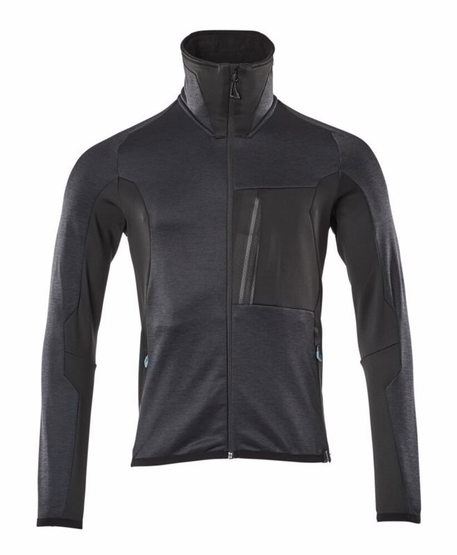 Fleecetrøje 17103, mørk marine/sort, str. XL