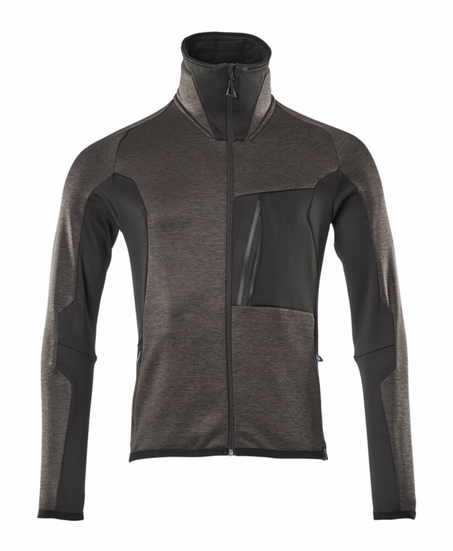Fleecetrøje 17103, mørk antracit/sort, str. 2XL
