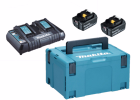 Makita - Batteripakke m/2 x 6,0 Ah og dobb- lader