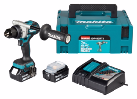 Makita - Bore-/skruemaskine 18V DDF492RTJ 130/65Nm, 2x5,0 Ah
