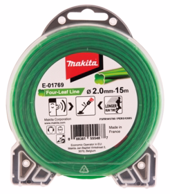 Makita - Trimmertråd Four-Leaf, 2mm x 15m