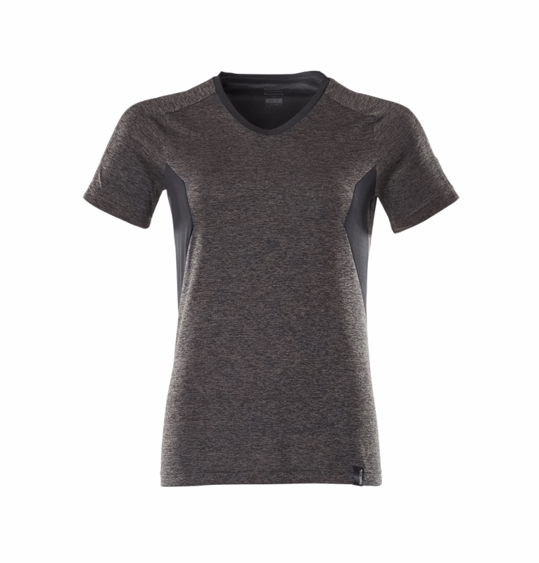 T-shirt Dame 18092 mørk antracit-meleret/sort, str. XL