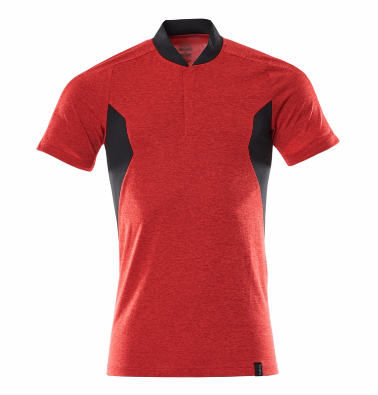 Poloshirt 18083 signalrød-meleret/sort, str. M