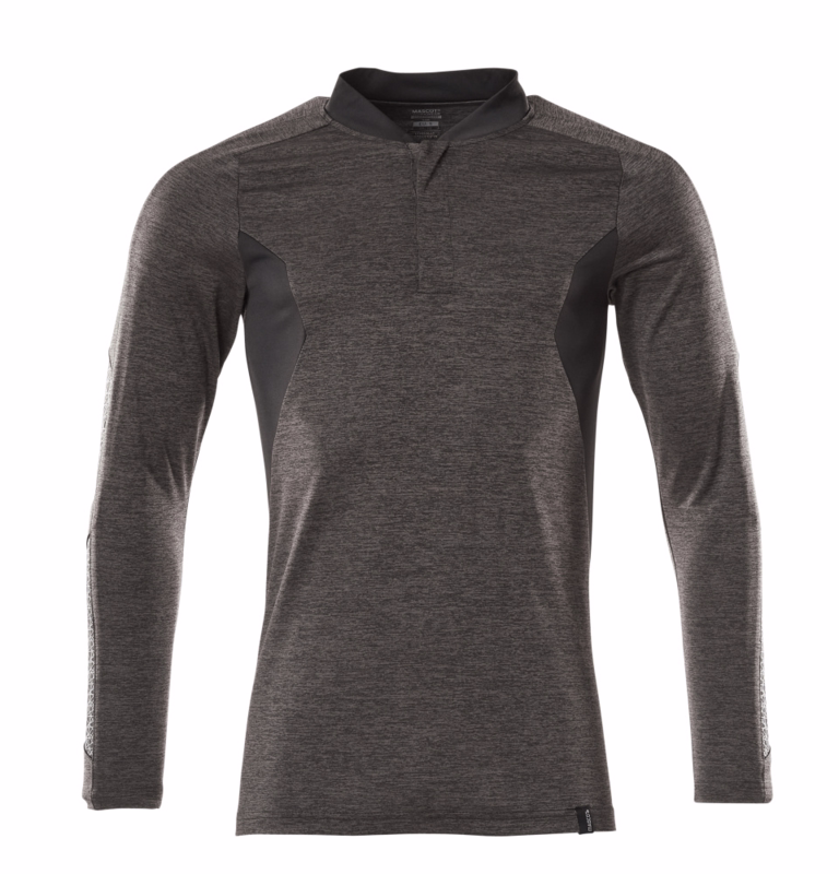 Poloshirt 18081 mørk antracit-meleret/sort, str. S