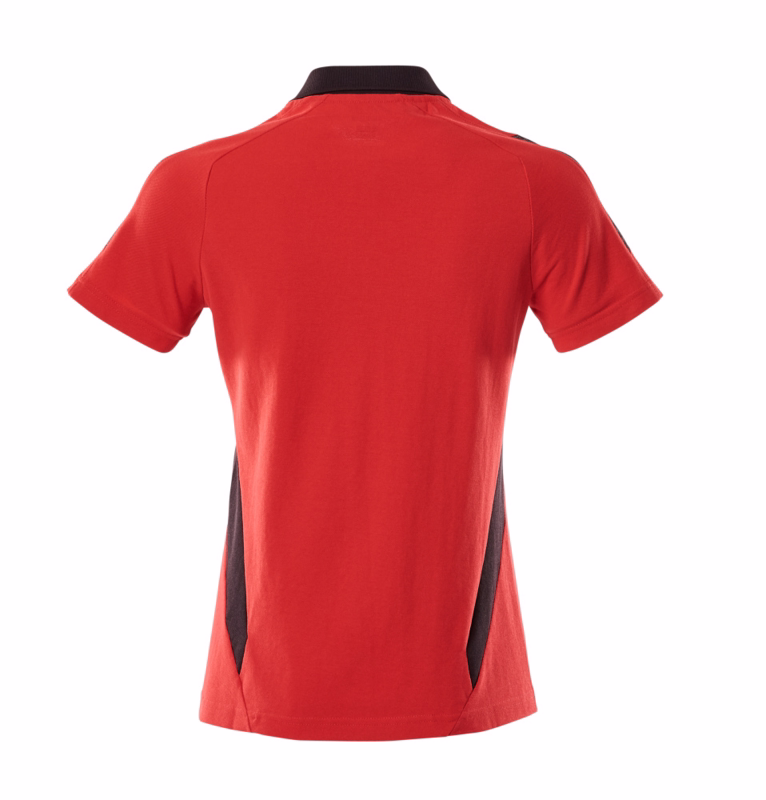 Poloshirt Dame 18393 signalrød/sort, str. XS