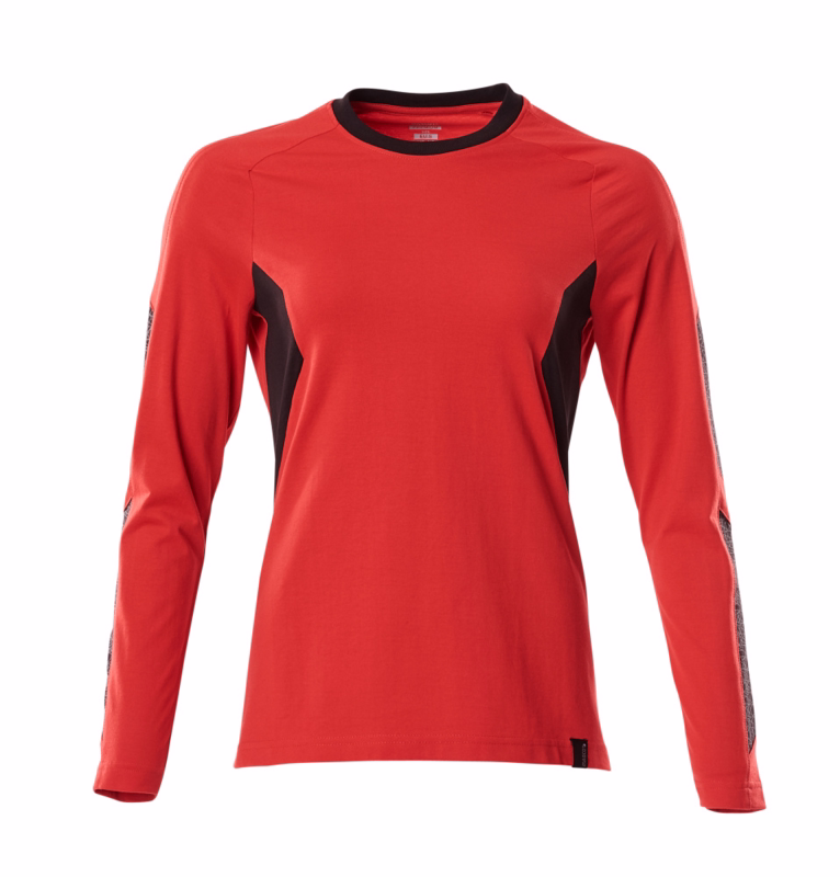 T-shirt Dame 18391 signalrød/sort, str. XL