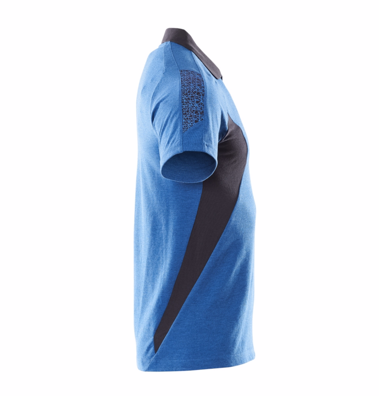 Poloshirt 18383 azurblå/mørk marine, str. S