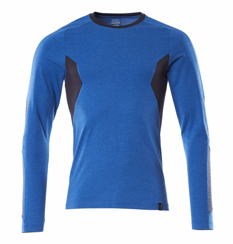 T-shirt 18381 azurblå/mørk marine, str. XS
