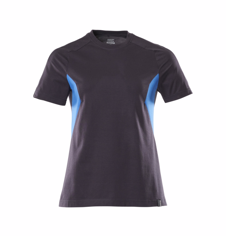 T-shirt Dame 18392 mørk marine/azurblå, str. L
