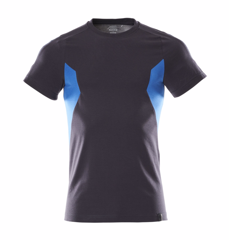 T-shirt 18382 mørk marine/azurblå, str. M